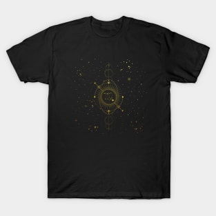 Cosmic Virgo Gold Texture T-Shirt